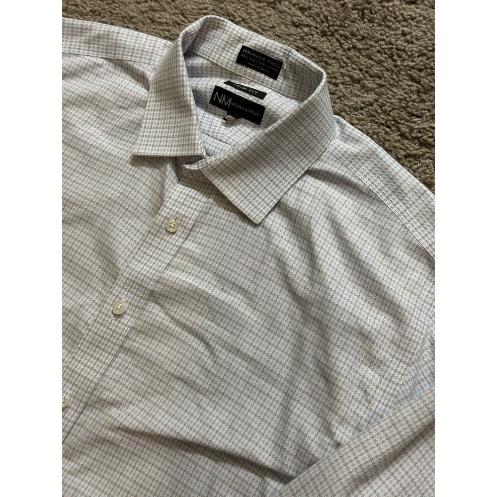 Men's Neiman Marcus Long Sleeve Plaid Button Up Shirt - 16.5 34/35